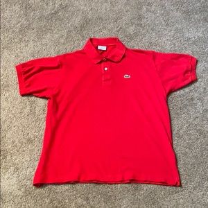 Lacoste classic red pullover polo shirt, size 7